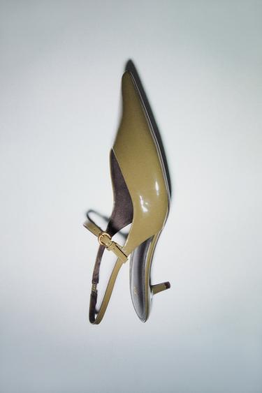 STRAPPY SLINGBACK SHOES - Khaki Green by Zara