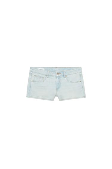 TRF LOW-RISE MINI DENIM SHORTS - Light blue by Zara