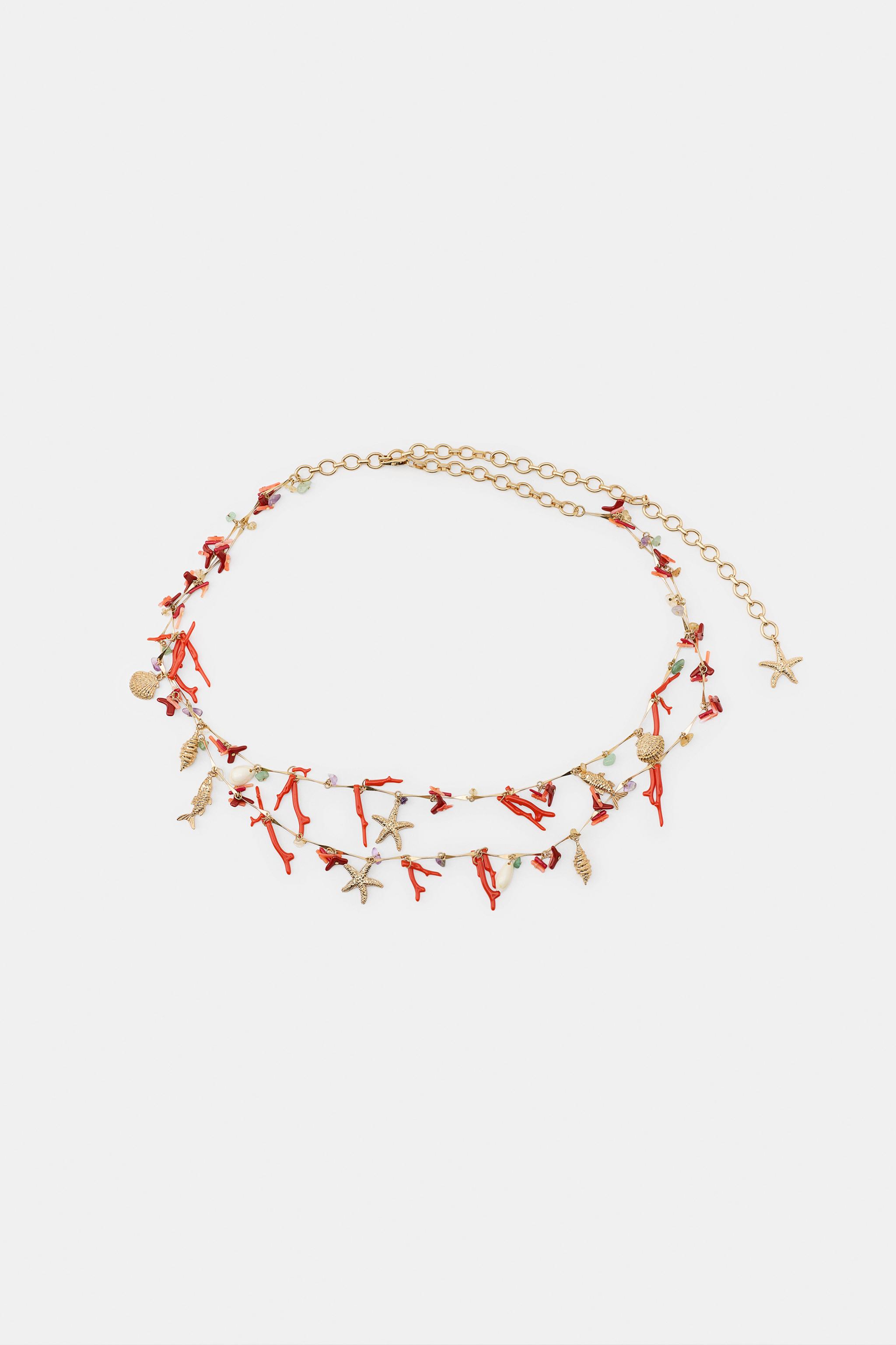 Женские аксессуары Zara METAL BELT WITH MARINE CHARMS — фото 3