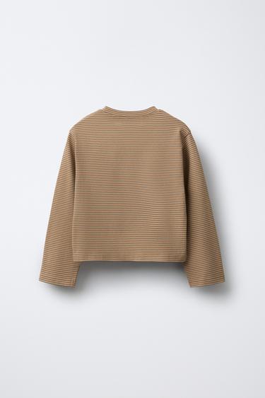 STRIPED T-SHIRT WITH BENSIMON ® X ZARA LABEL - camel by Zara - Image 1