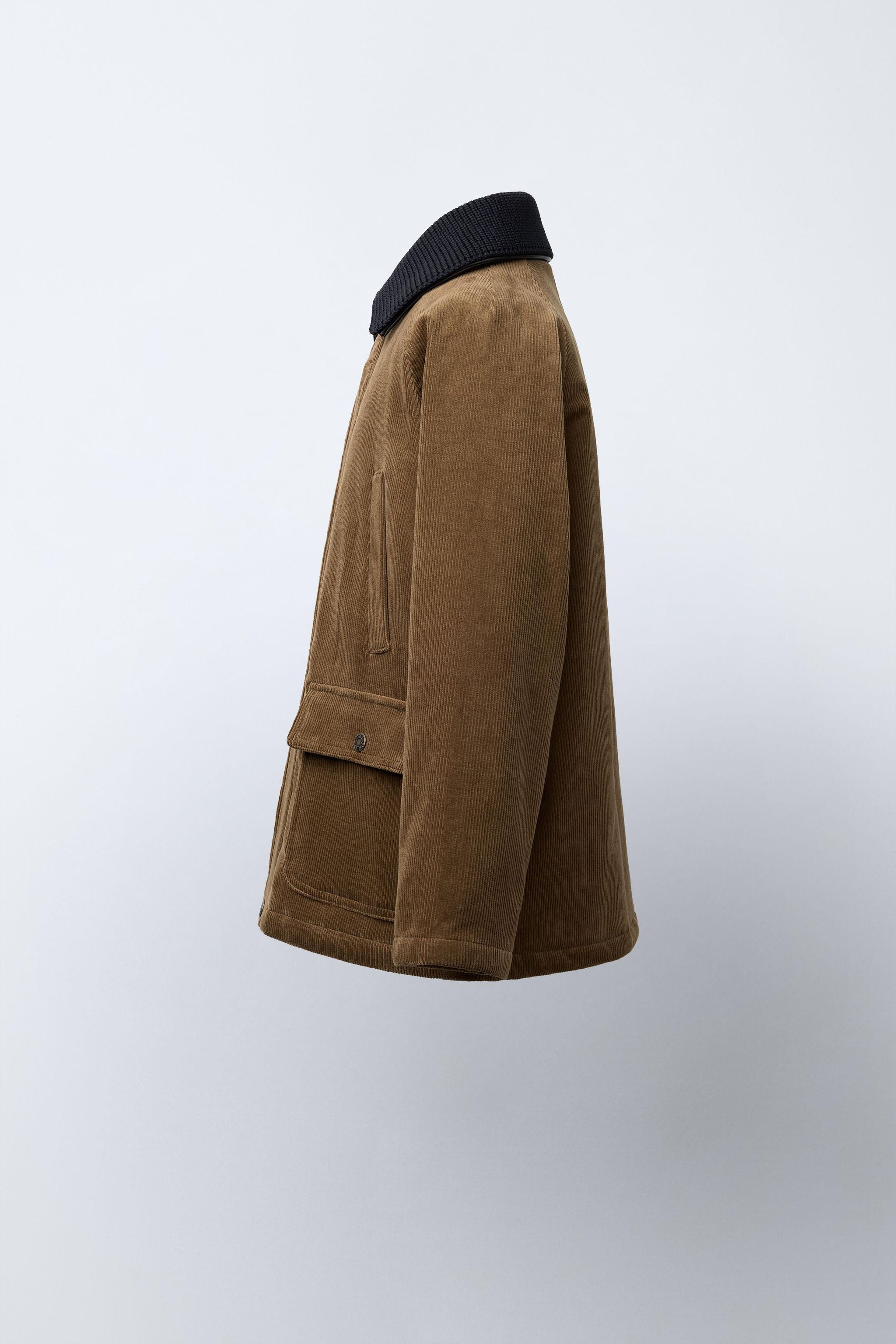 BENSIMON ® X ZARA DOUBLE COLLAR REMOVABLE FAUX FUR PADDED CORDUROY JACKET