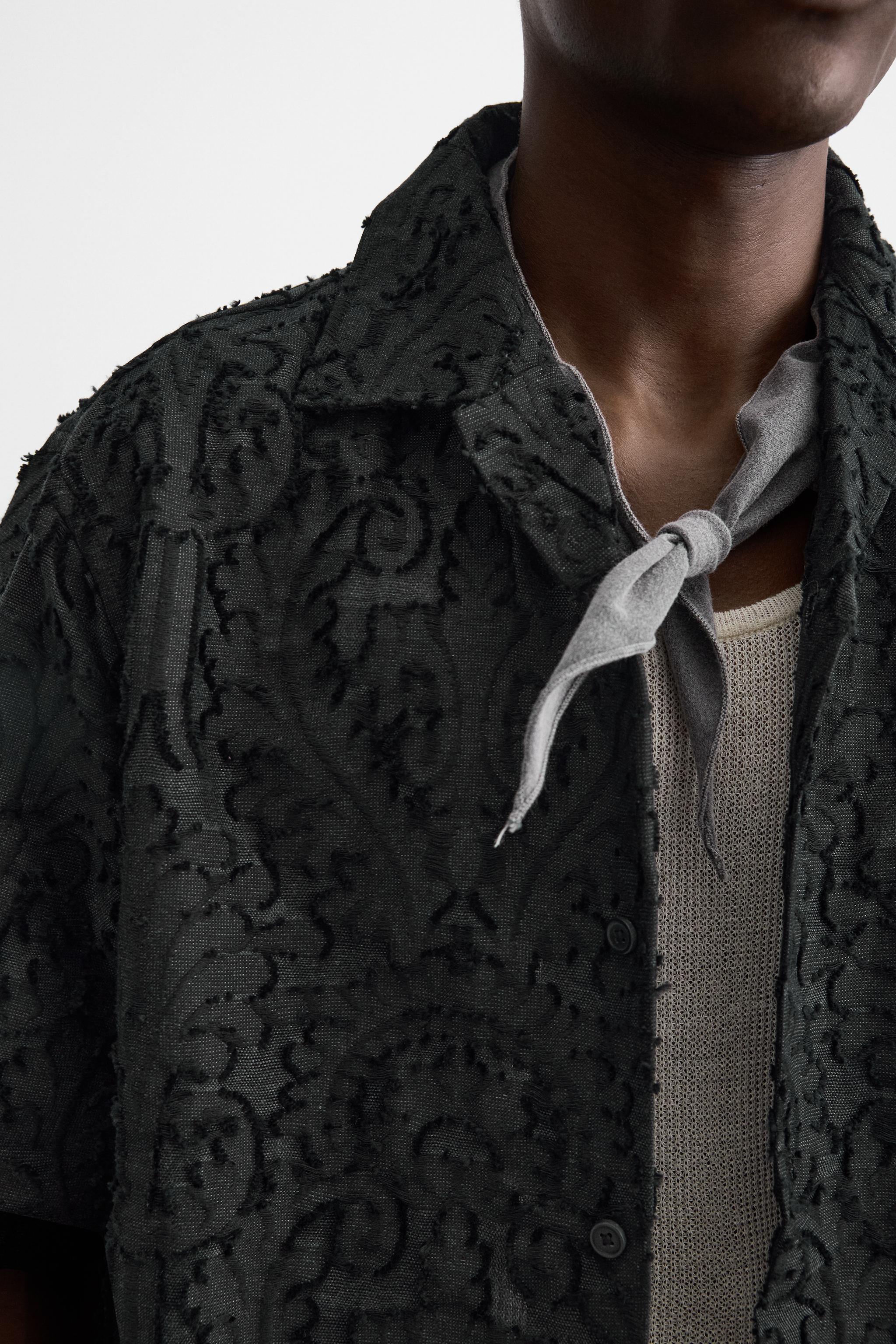 GEOMETRIC JACQUARD SHIRT - Khaki | ZARA United States