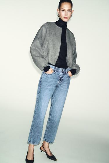 Z1975 CROPPED MID-WAIST JEANS - Mid-blue by Zara
