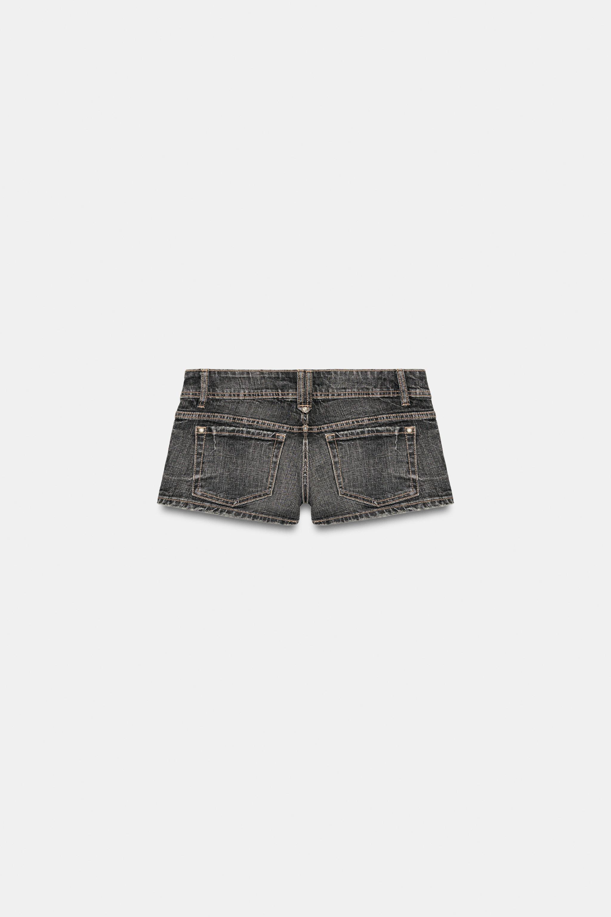 TRF LOW-RISE DENIM MINI SHORTS