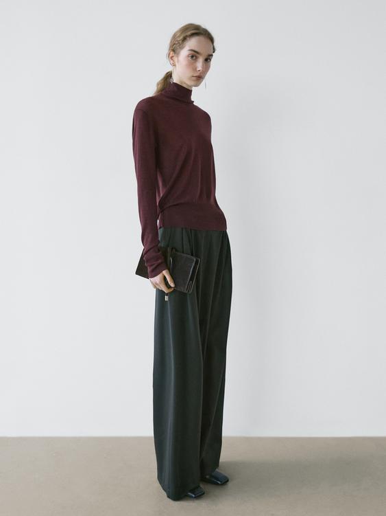 Wool mock turtleneck knit sweater - STUDIO