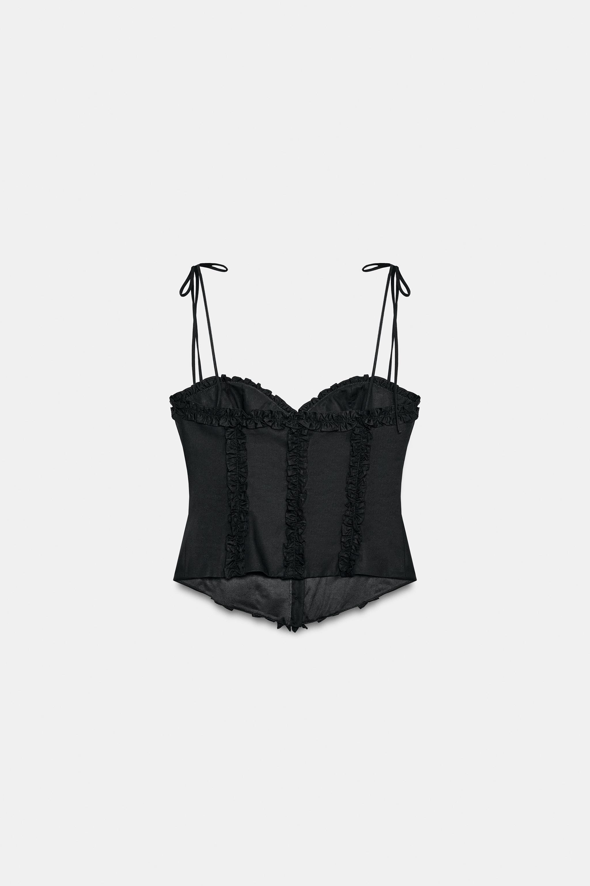 Женские рубашки Zara POLKA DOT RUFFLED POPLIN TOP — фото 8