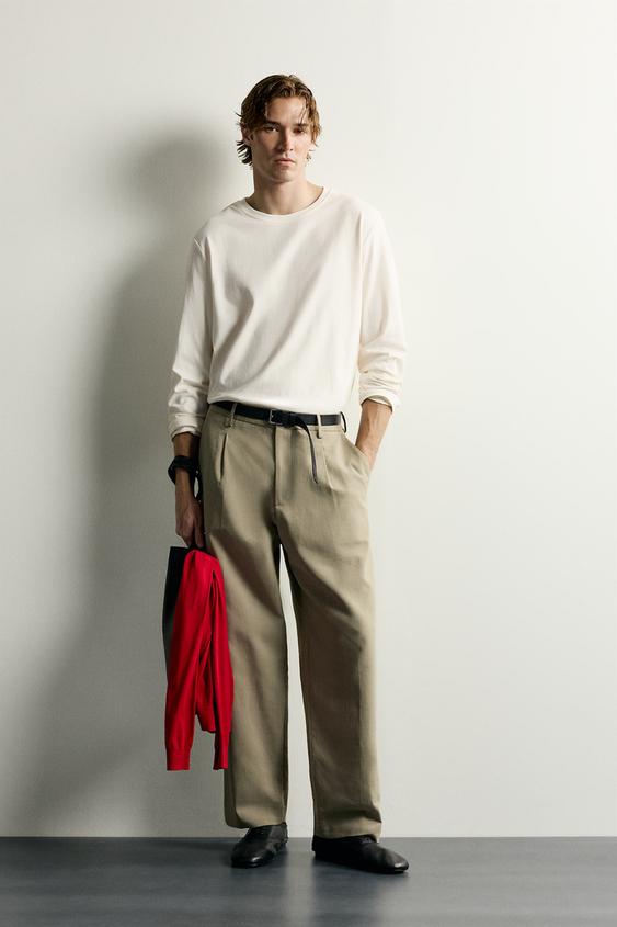 RELAXED FIT ELBOW PATCH T-SHIRT - Oyster-white by Zara - Image 0