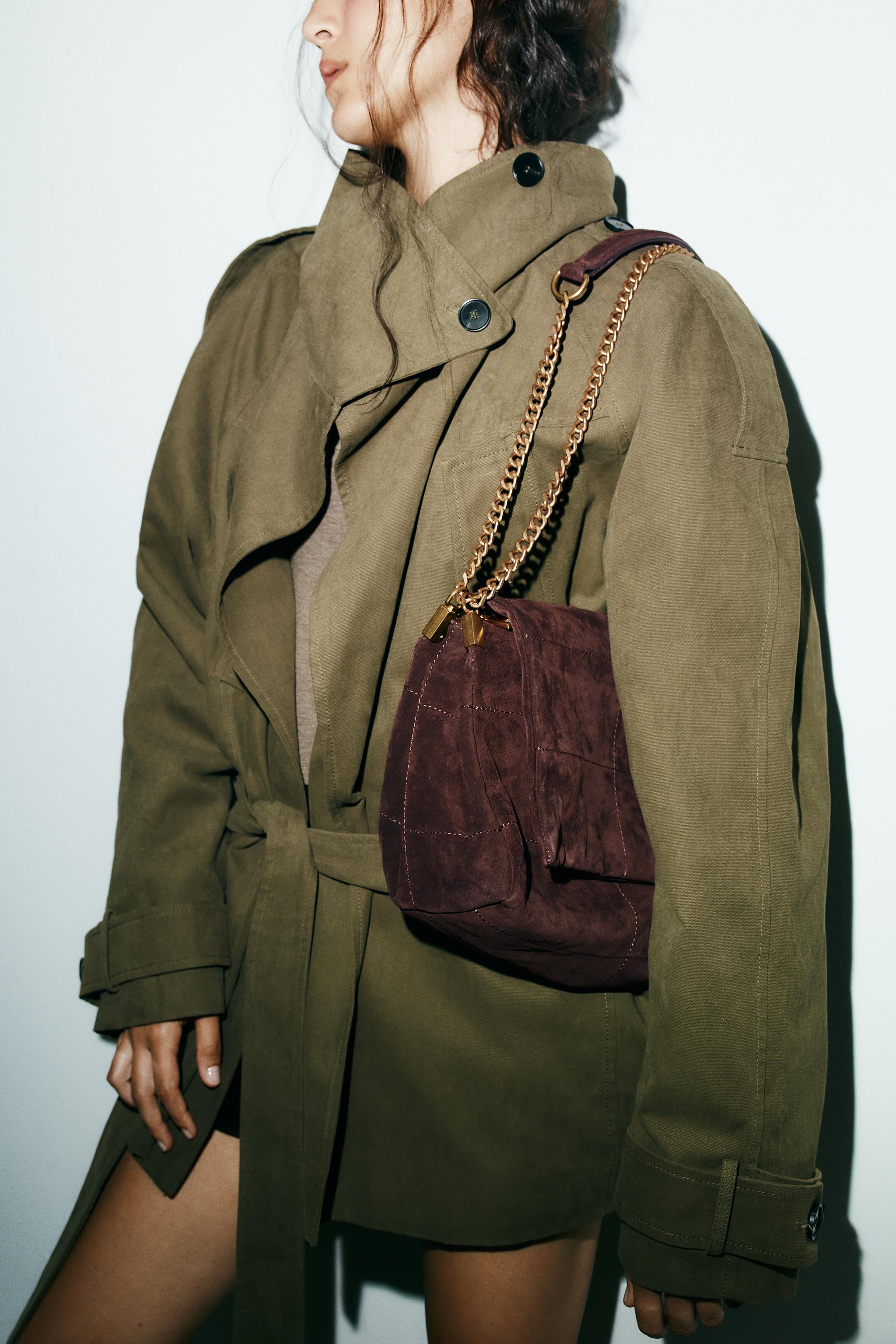 サララ LEATHER SHOULDER BAG - Chocolate | ZARA United States
