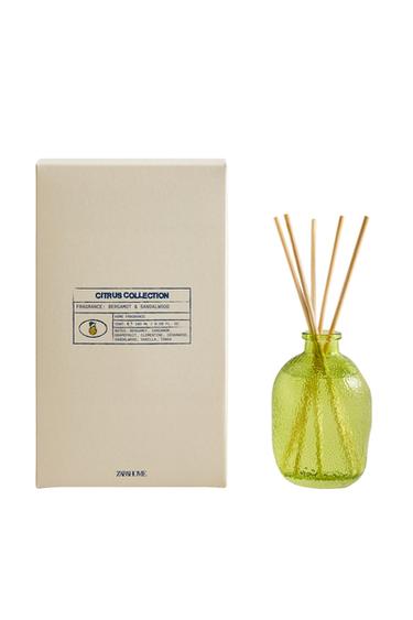 Zara (180 ML) BERGAMOT & SANDALWOOD SCENTED REED DIFFUSER - Ecru / Green