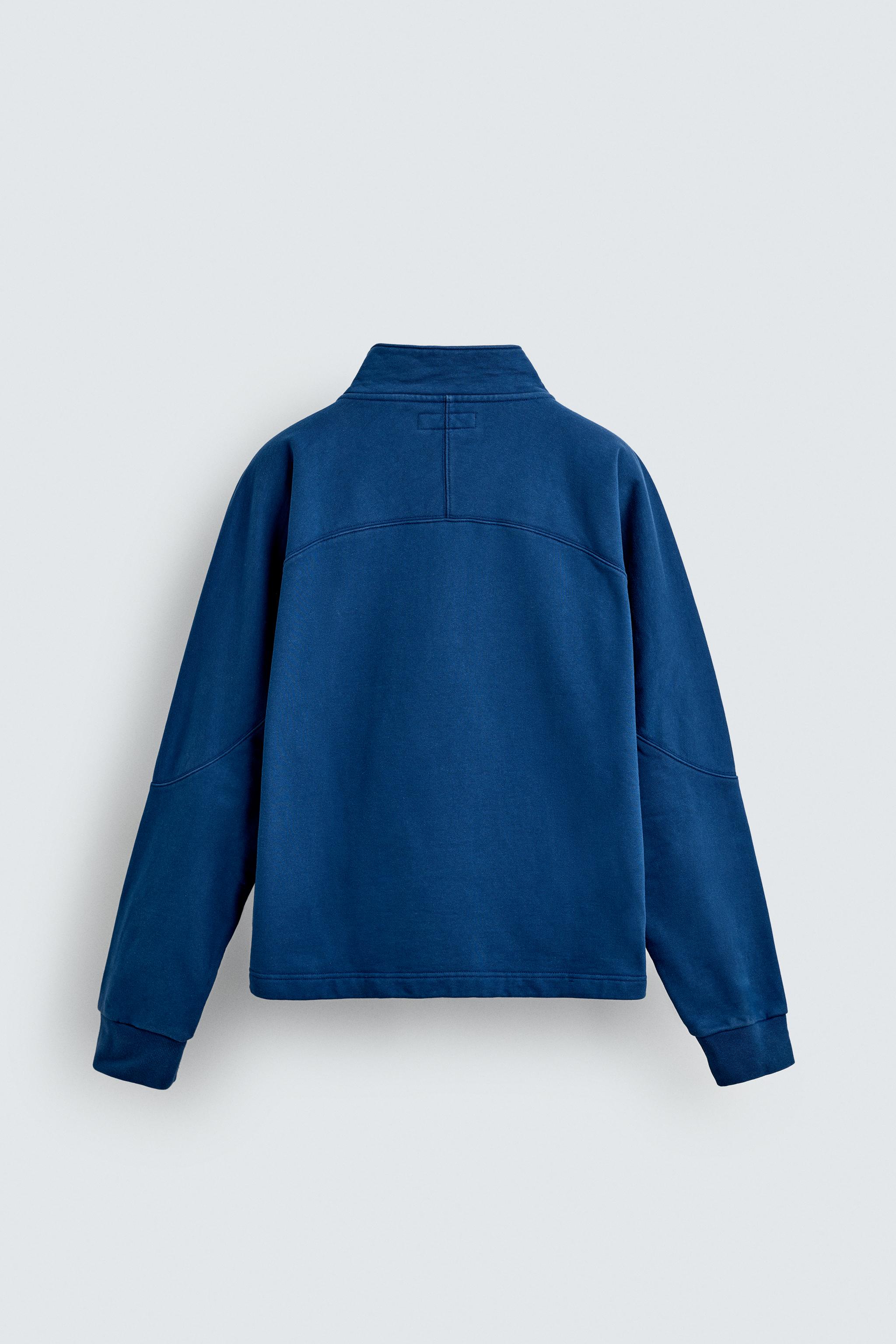 CHAMPION ® X ZARA QUARTER-ZIP SWEATSHIRT - Navy blue | ZARA