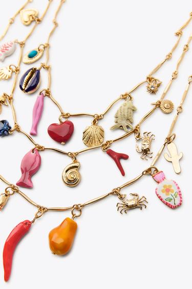 PACK OF 3 METAL CHARM NECKLACES - Multicoloured by Zara - Image 3