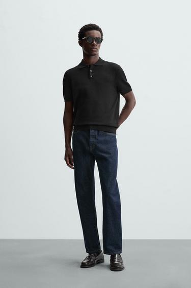 POLO PUNTO REGULAR FIT - Negro de Zara - Imagen 0