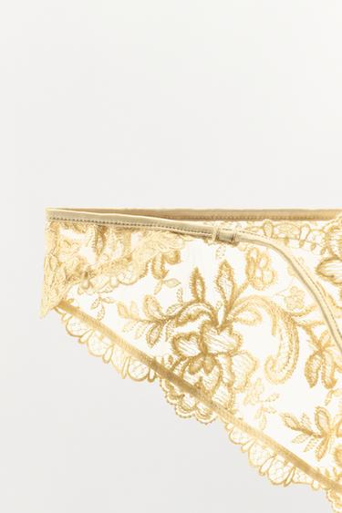 CULOTTE BRODERIES FLORALES - Écru / Beige de Zara - Image 6