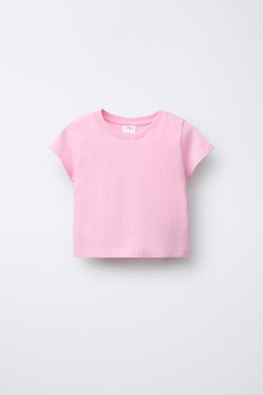 CAMISETA BÁSICA CROPPED - Rosa de Zara - Imagen 0