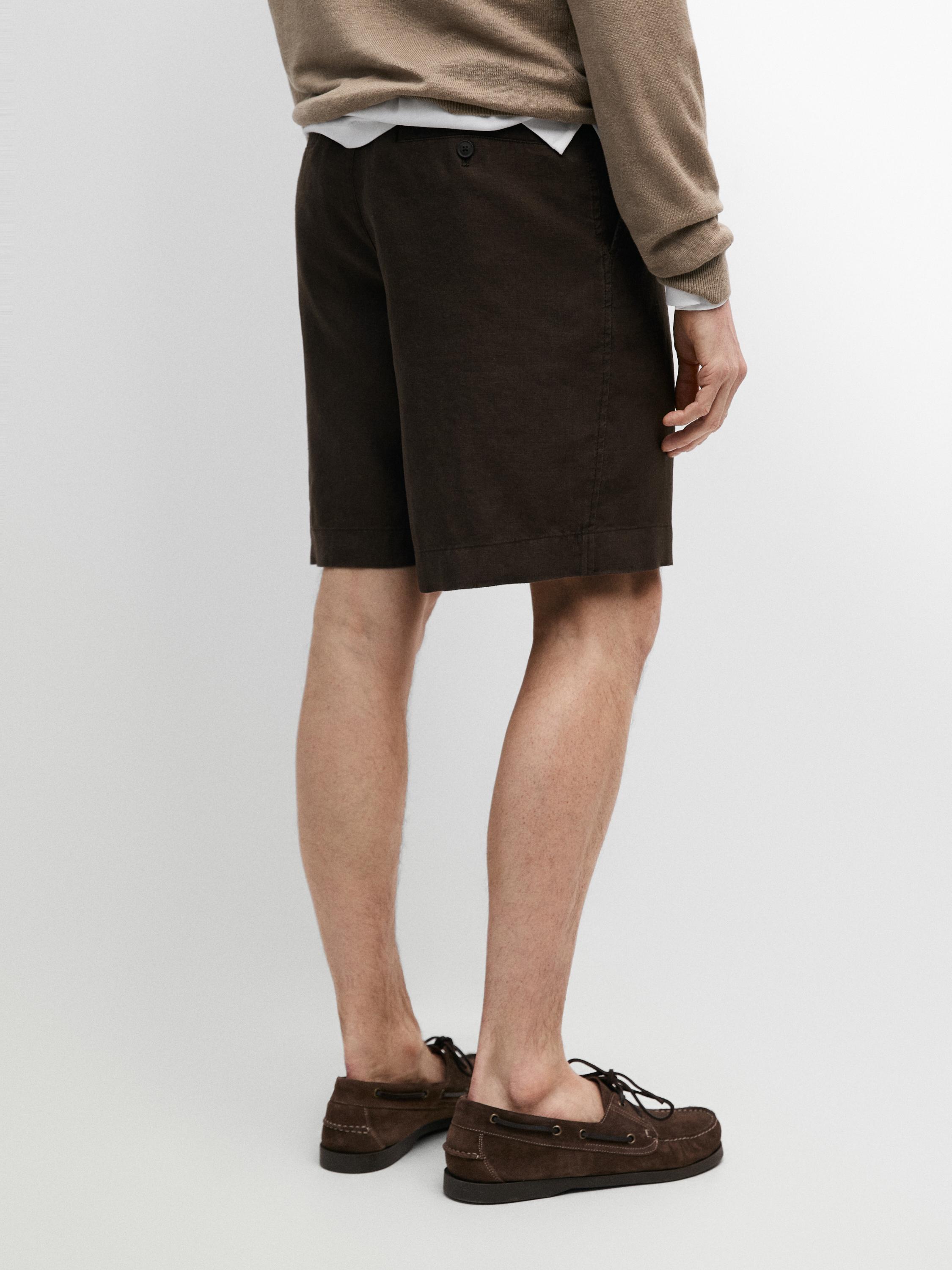 Bermuda longue en lin total look