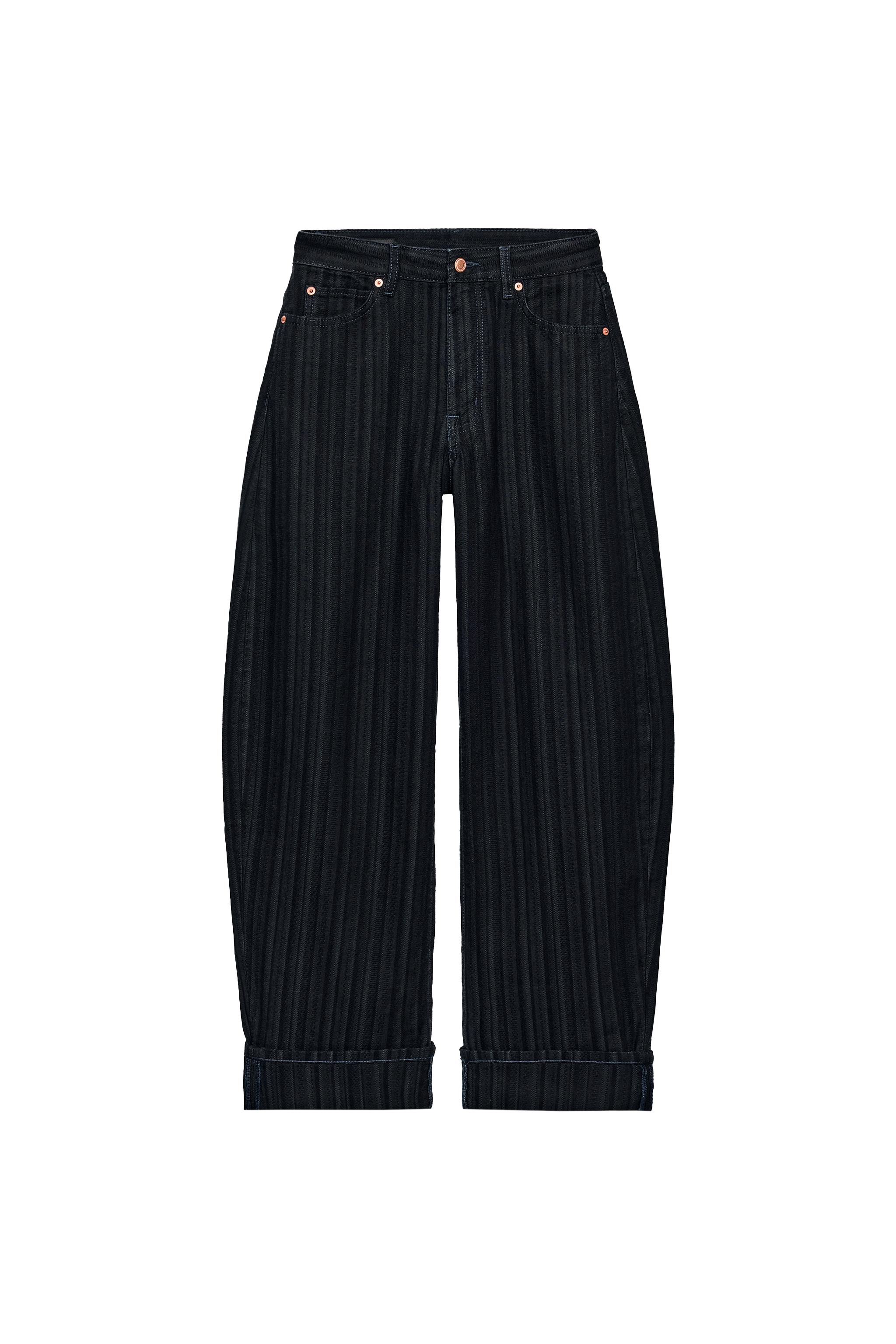 JEANS ZW COLLECTION STRIPED BALLOON TIRO MEDIO JACQUARD