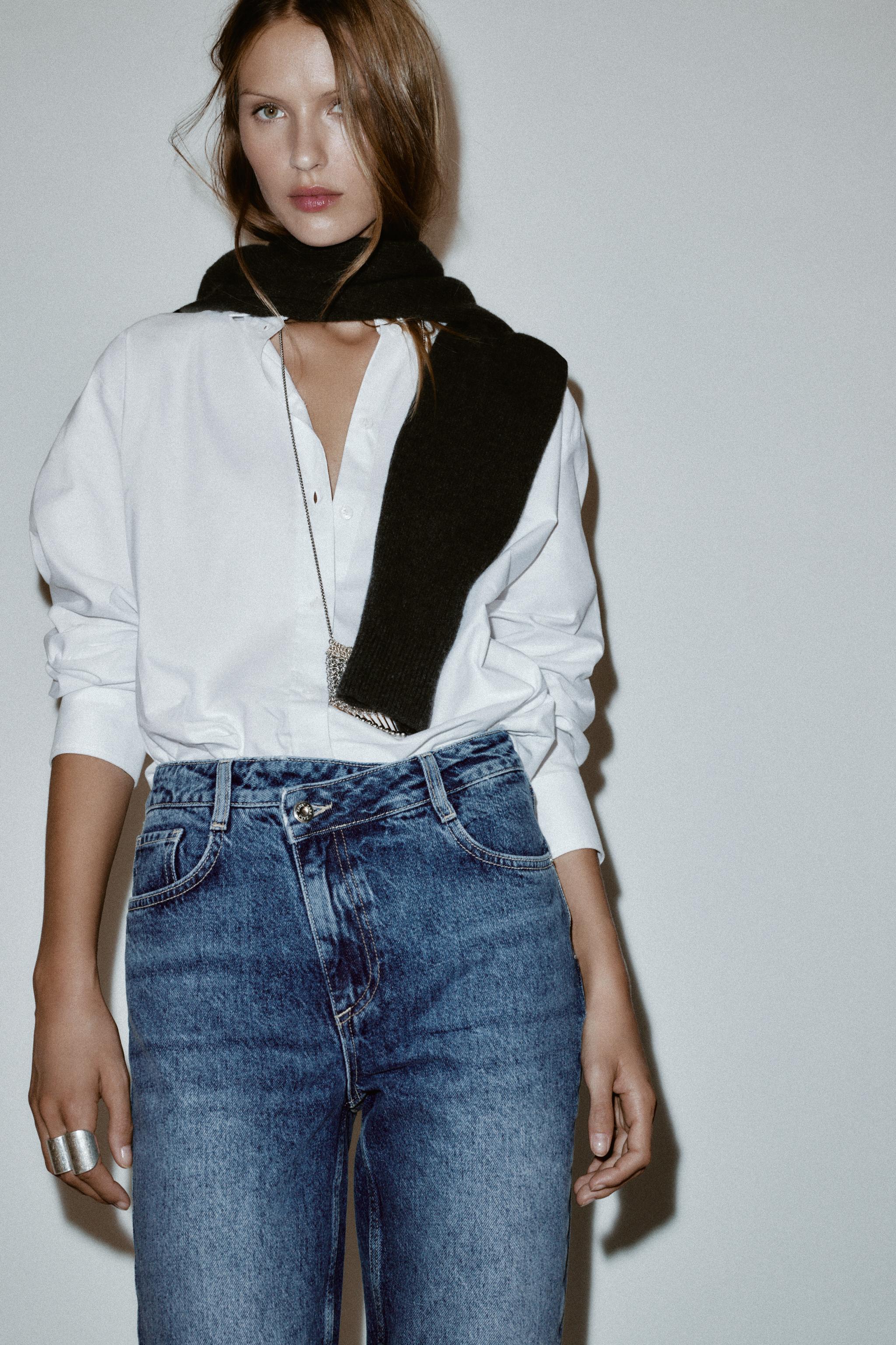 Z.09 STRAIGHT HIGH WAIST CROSSED JEANS