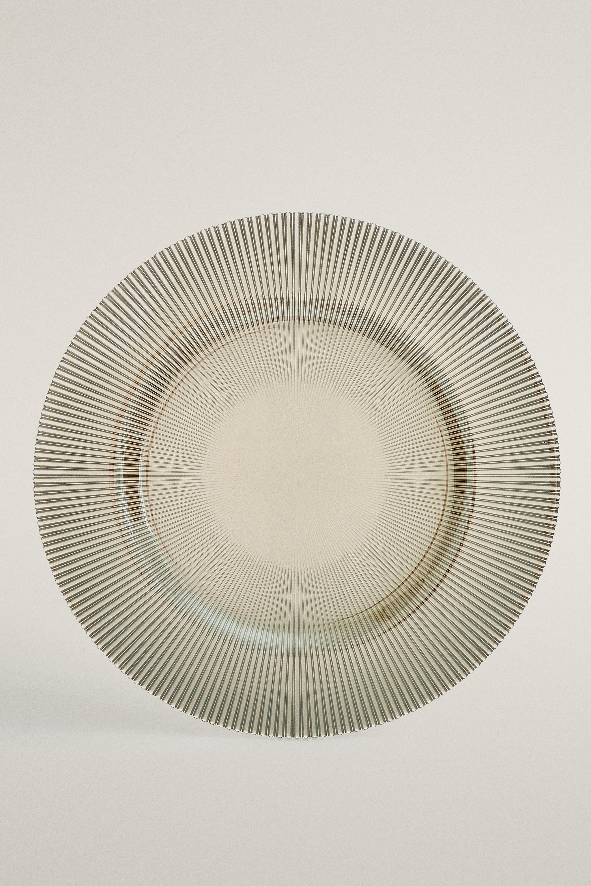 CHRISTMAS STRIPED GLASS SERVICE PLATE