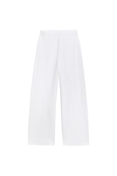 BALLOON INTERLOCK TROUSERS - White by Zara