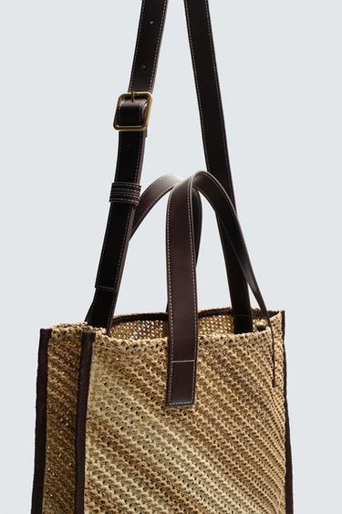 SAC SHOPPER TRESSÉ - Marron de Zara - Image 2