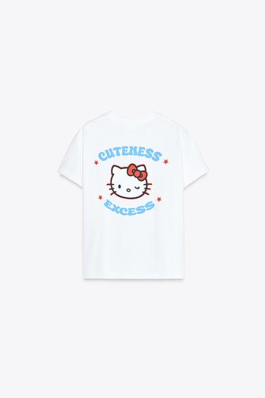 Zara HELLO KITTY © 2025 SANRIO WASHED EFFECT T-SHIRT - White