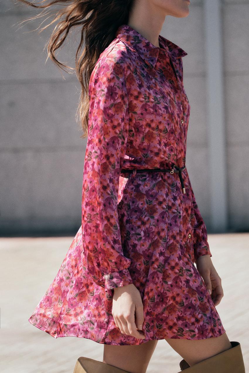 FLORAL PRINT MINI DRESS - Multicolored | ZARA United States