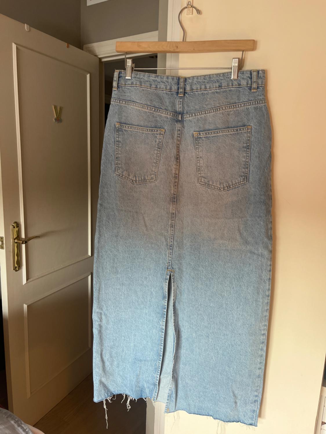 Z1975 PINK FADED DENIM SKIRT WITH SLIT - Image 2