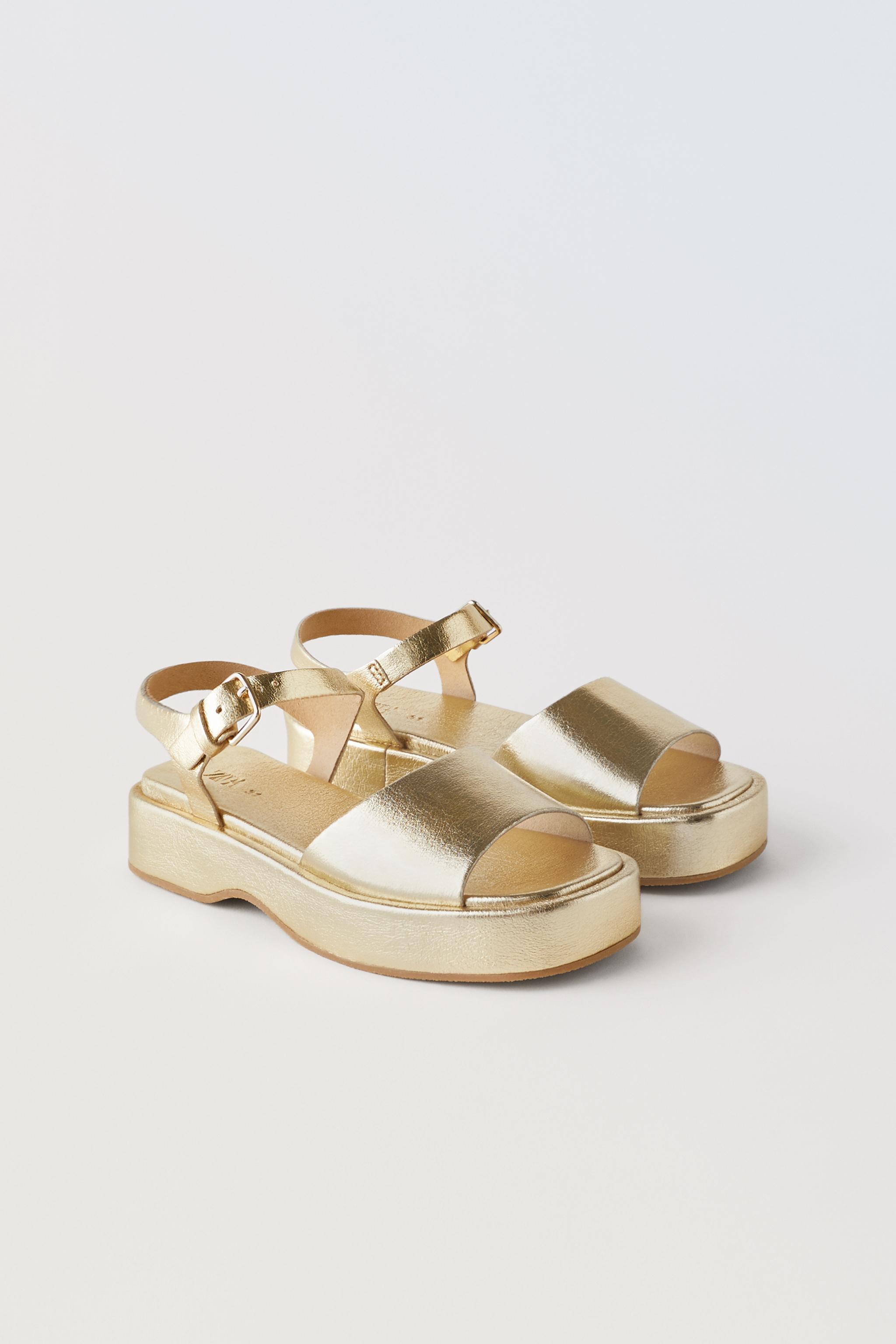 Zara gold platform store sandals