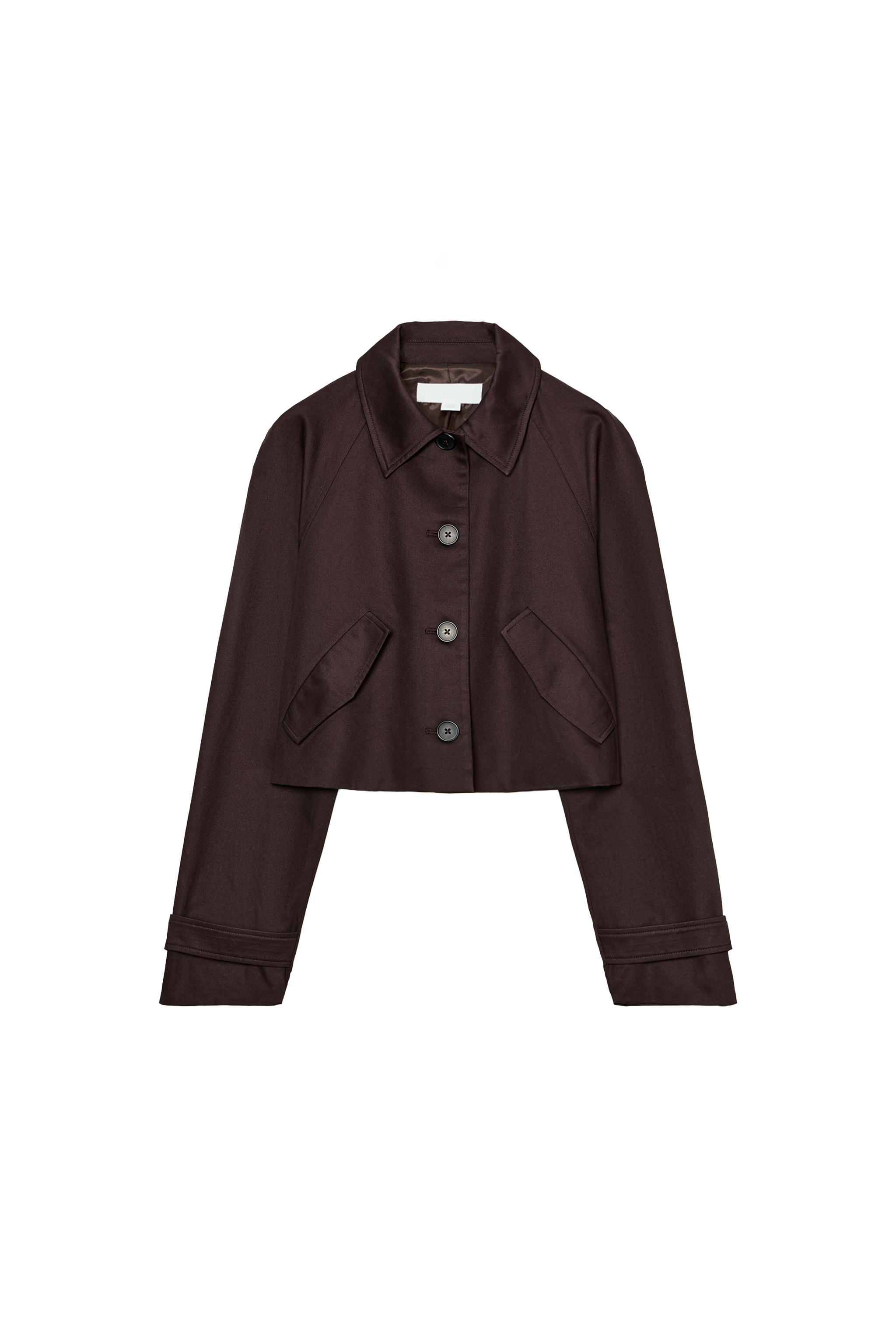 ZARAブラウン フリース襟 ショートジャケット ショートラペルジャケット - ブラウン | ZARA Japan / 日本