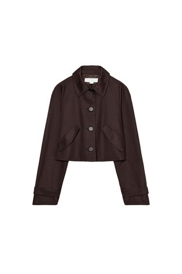 SHORT LAPEL JACKET - Brown by Zara