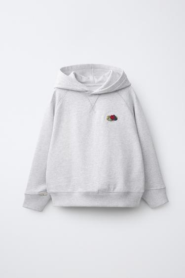 Zara FRUIT OF THE LOOM™ EMBROIDERED HOODIE - Gray marl