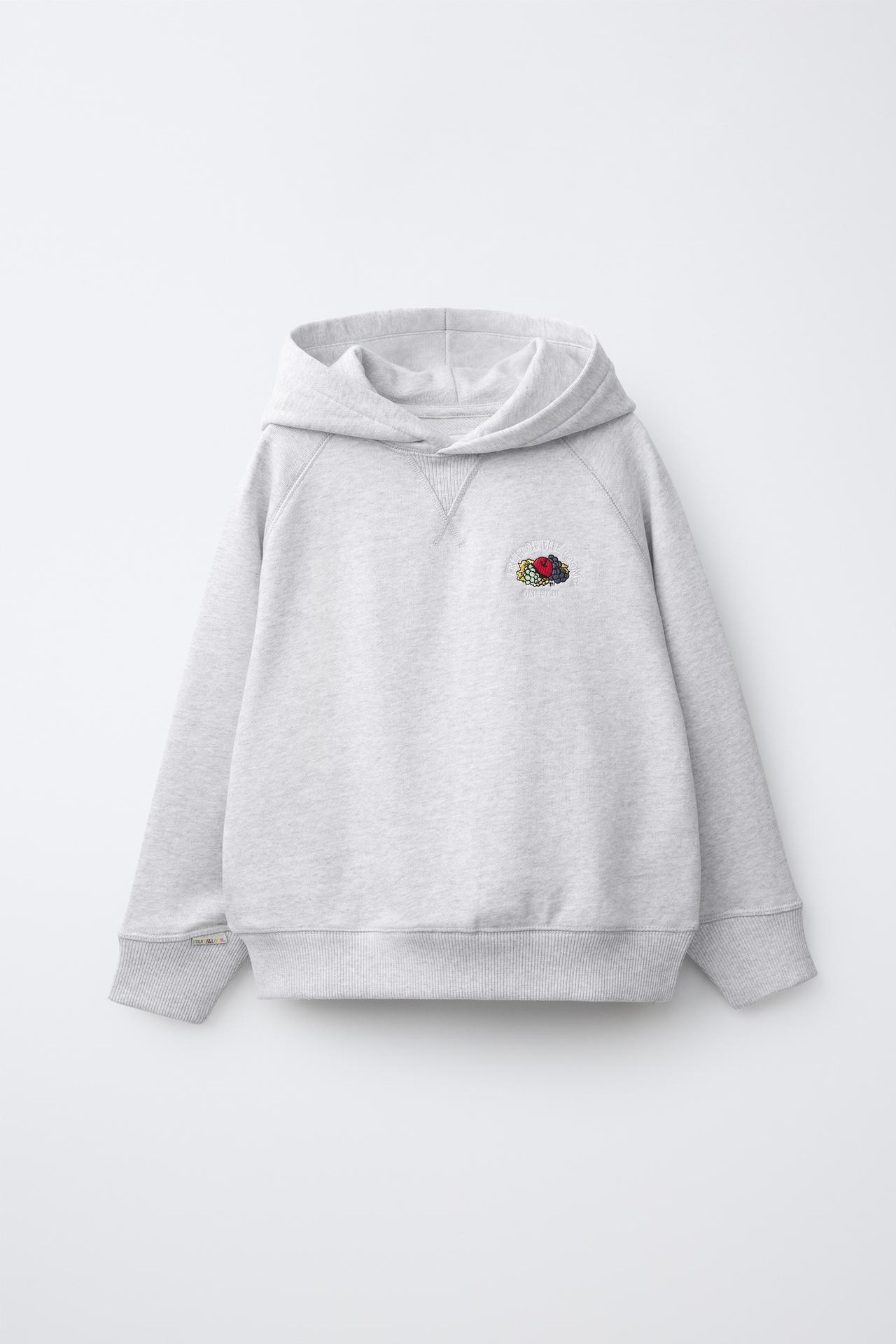 FRUIT OF THE LOOM™ EMBROIDERED HOODIE — Gray marl