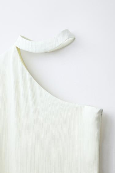 ROBE SATINÉE ASYMÉTRIQUE - Jaune clair de Zara - Image 2