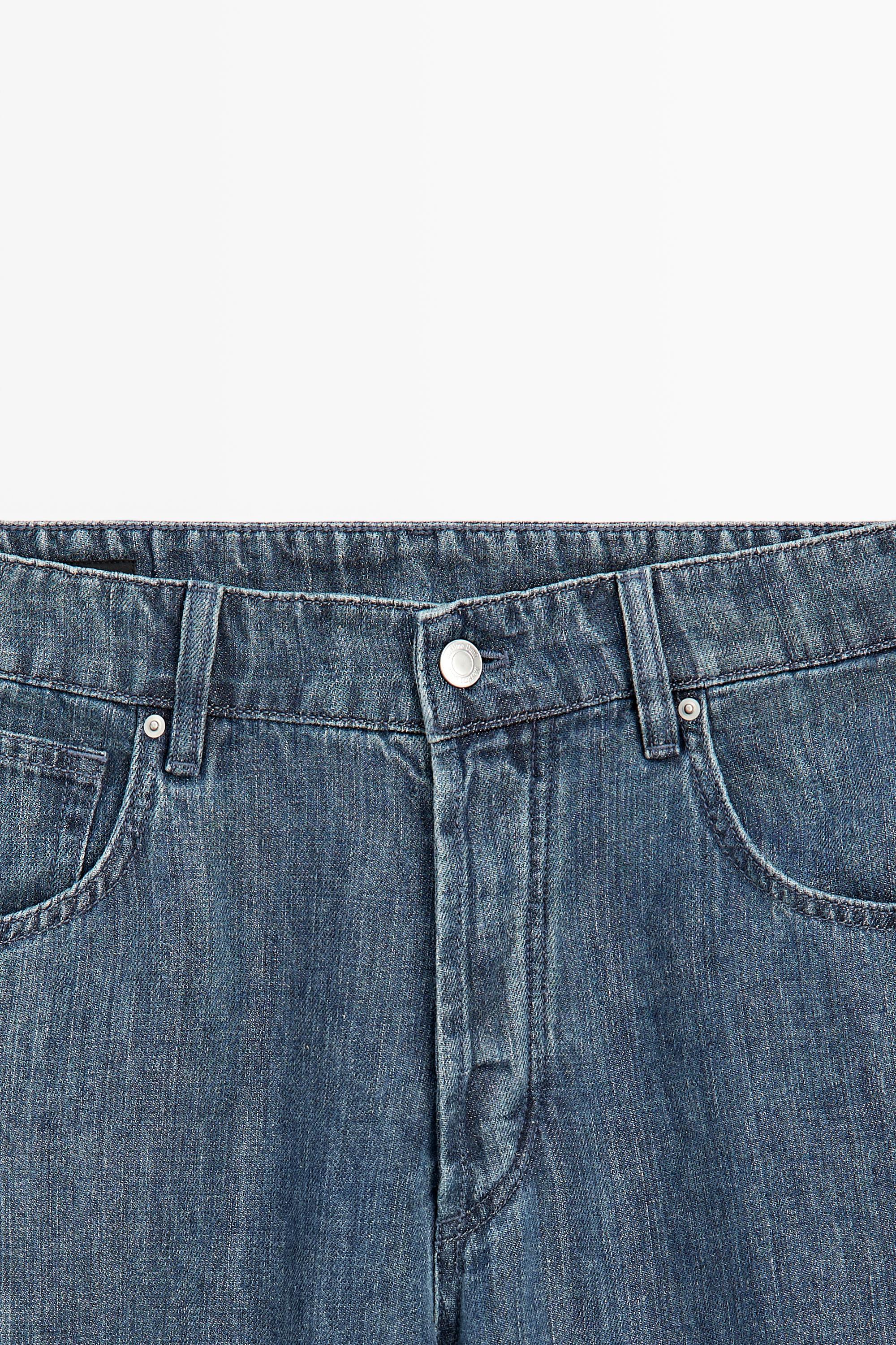 100% linen wide-leg jeans