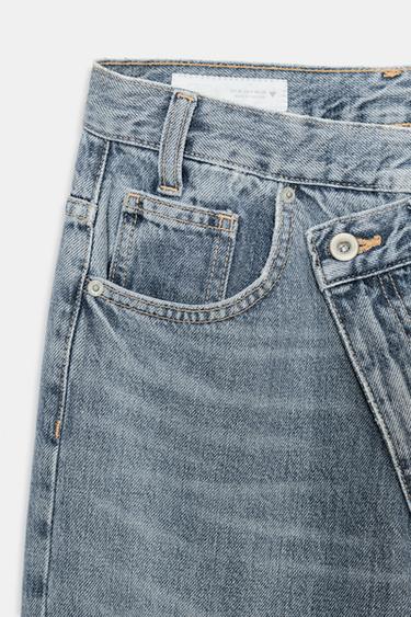 JEANS TRF WIDE LEG TAILLE CROISÉE TAILLE HAUTE - Bleu moyen de Zara - Image 9