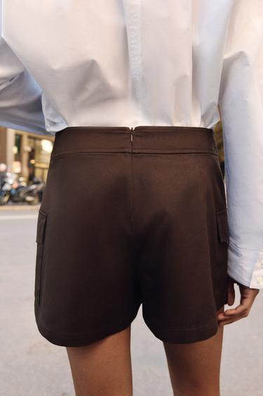 JUPE-PANTALON CARGO ENSEMBLE - Marron de Zara - Image 4