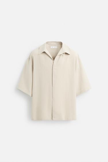 CAMISA FLUIDA RELAXED FIT - Beige claro de Zara