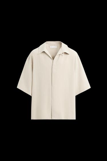 RELAXED FIT FLOWING SHIRT - Light beige by Zara - Image 0