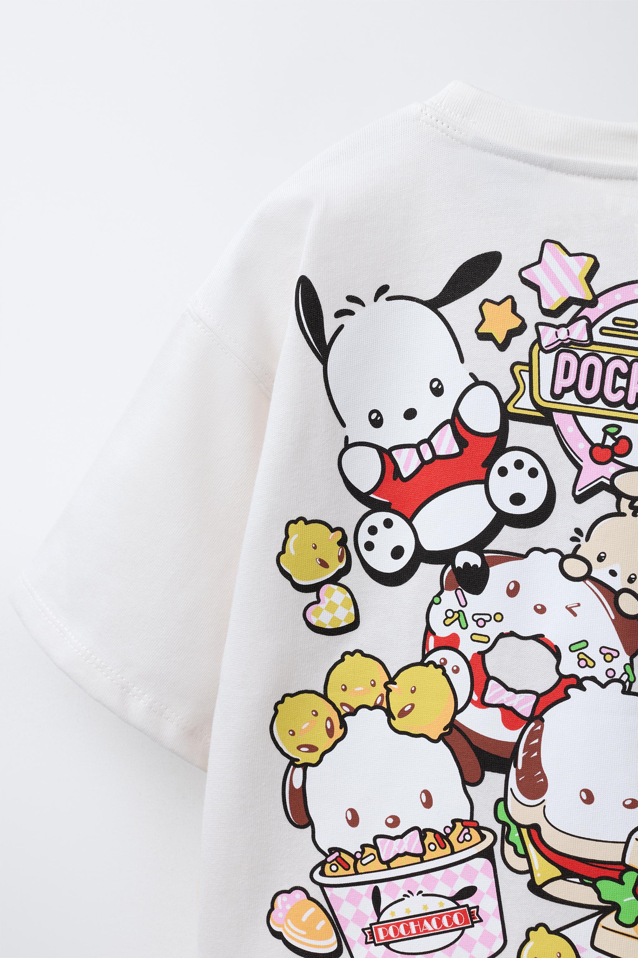 POCHACCO © SANRIO Tシャツ - アイス グレー | ZARA Japan / 日本