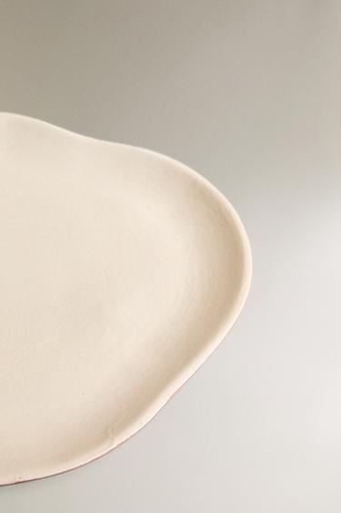 IRREGULAR STONEWARE DINNER PLATE - Ecru by Zara - Image 2