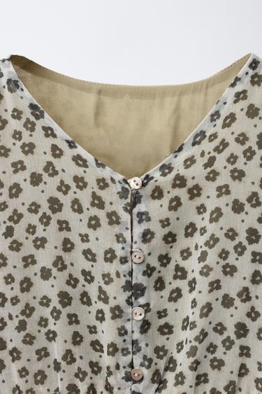 ROBE IMPRIMÉE À FLEURS - Écru de Zara - Image 2