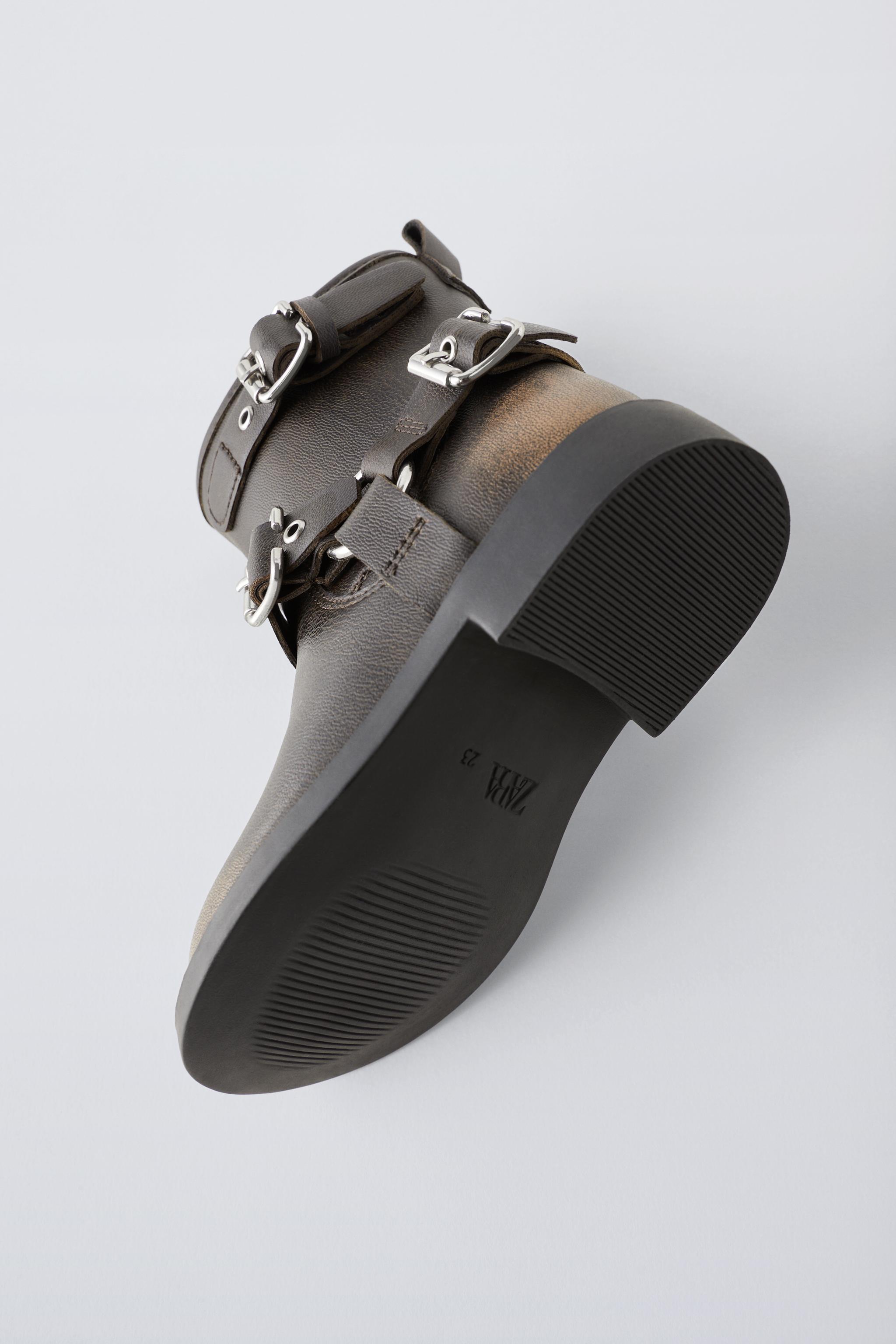 BIKER BOOTS - Taupe Grey | ZARA India