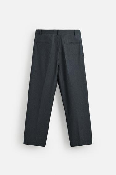 PANTALON COUPE REGULAR À PLIS - Bleu de Zara - Image 6