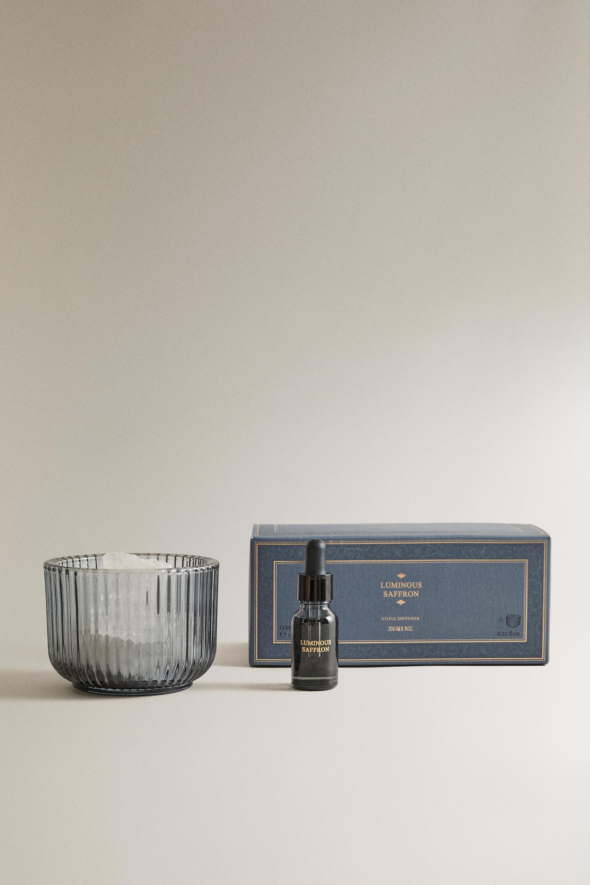 LUMINOUS SAFFRON STONE AND OIL SET — Mustard