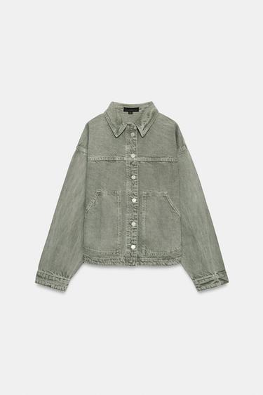 CAZADORA BOLSILLOS PLASTRÓN - Khaki de Zara - Imagen 0
