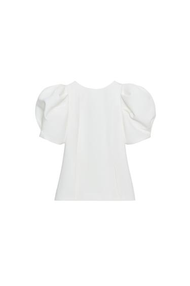 PUFF SLEEVE TOP - Ecru by Zara