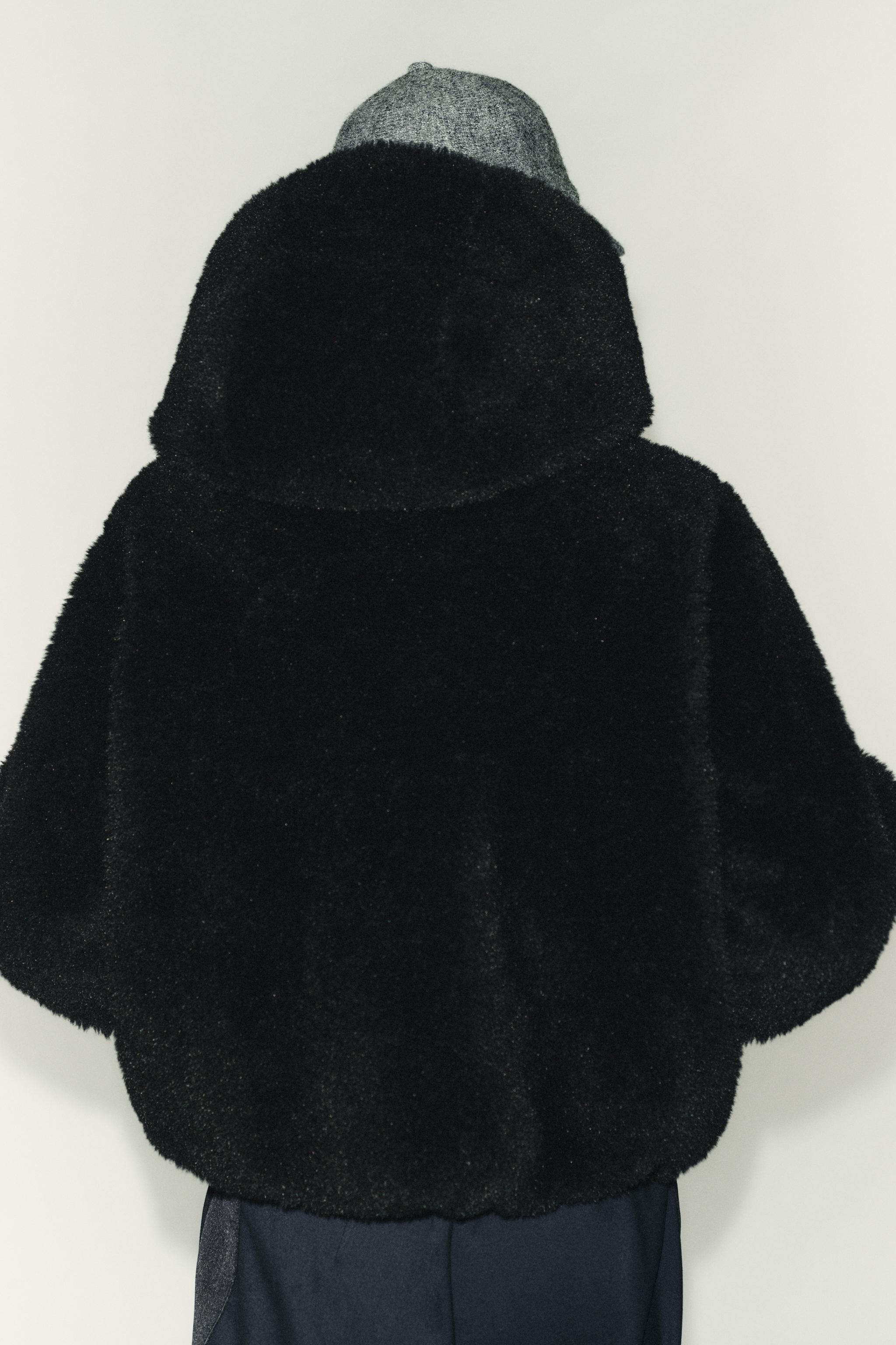 SHEARLING HOODED BOMBER JACKET WITH THERMAL INSULATION