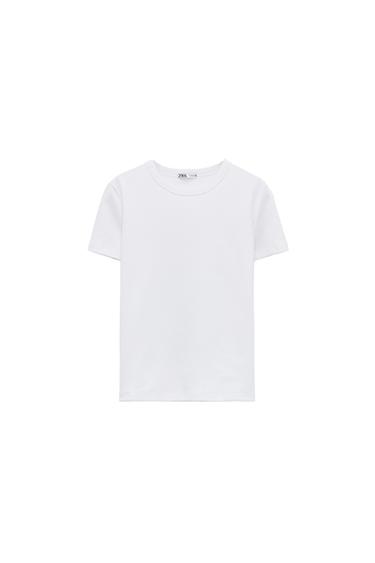 INTERLOCK SHORT SLEEVE T-SHIRT - White by Zara