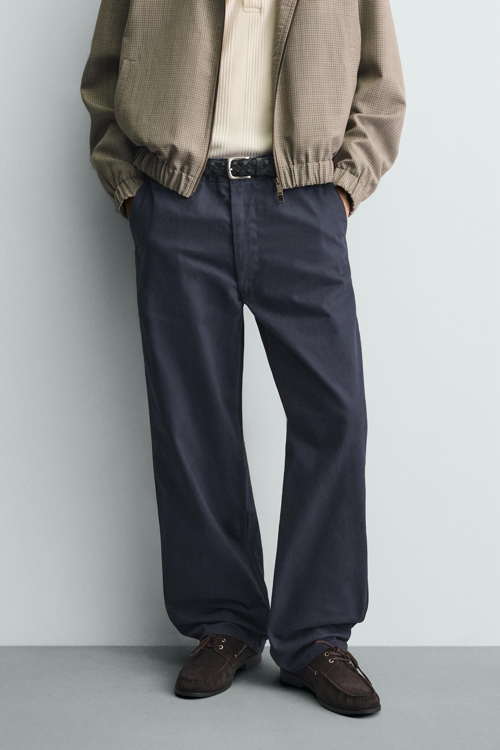 PANTALON CHINO À PASSANTS COUPE DÉCONTRACTÉE