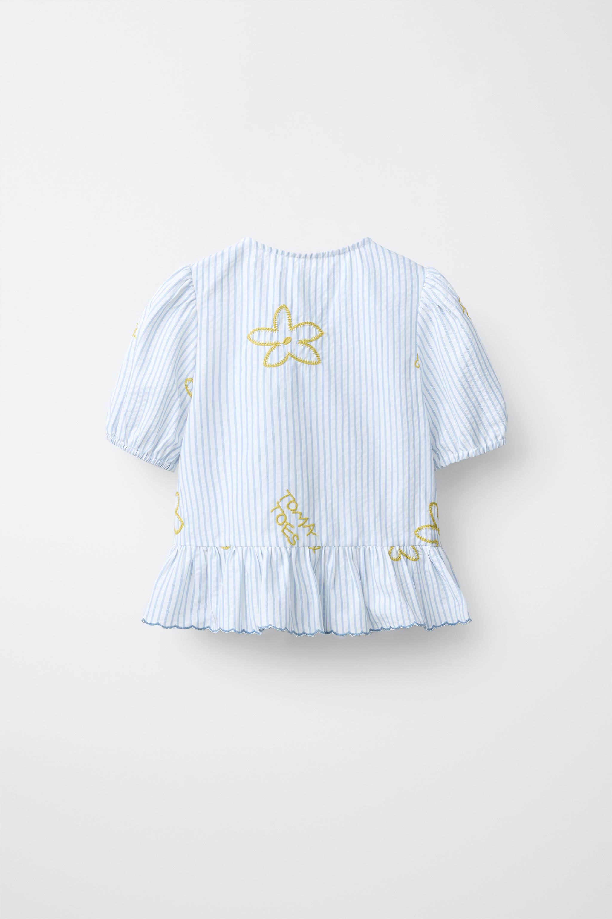 STRIPED BLOUSE WITH EMBROIDERY